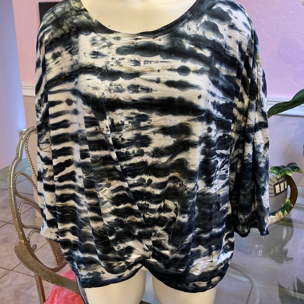 L womens Sportelle stretch soft 3/4 sleeve plus size top 2x
